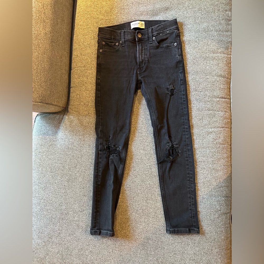 Abercrombie and Fitch super skinny Regular length black youth jeans